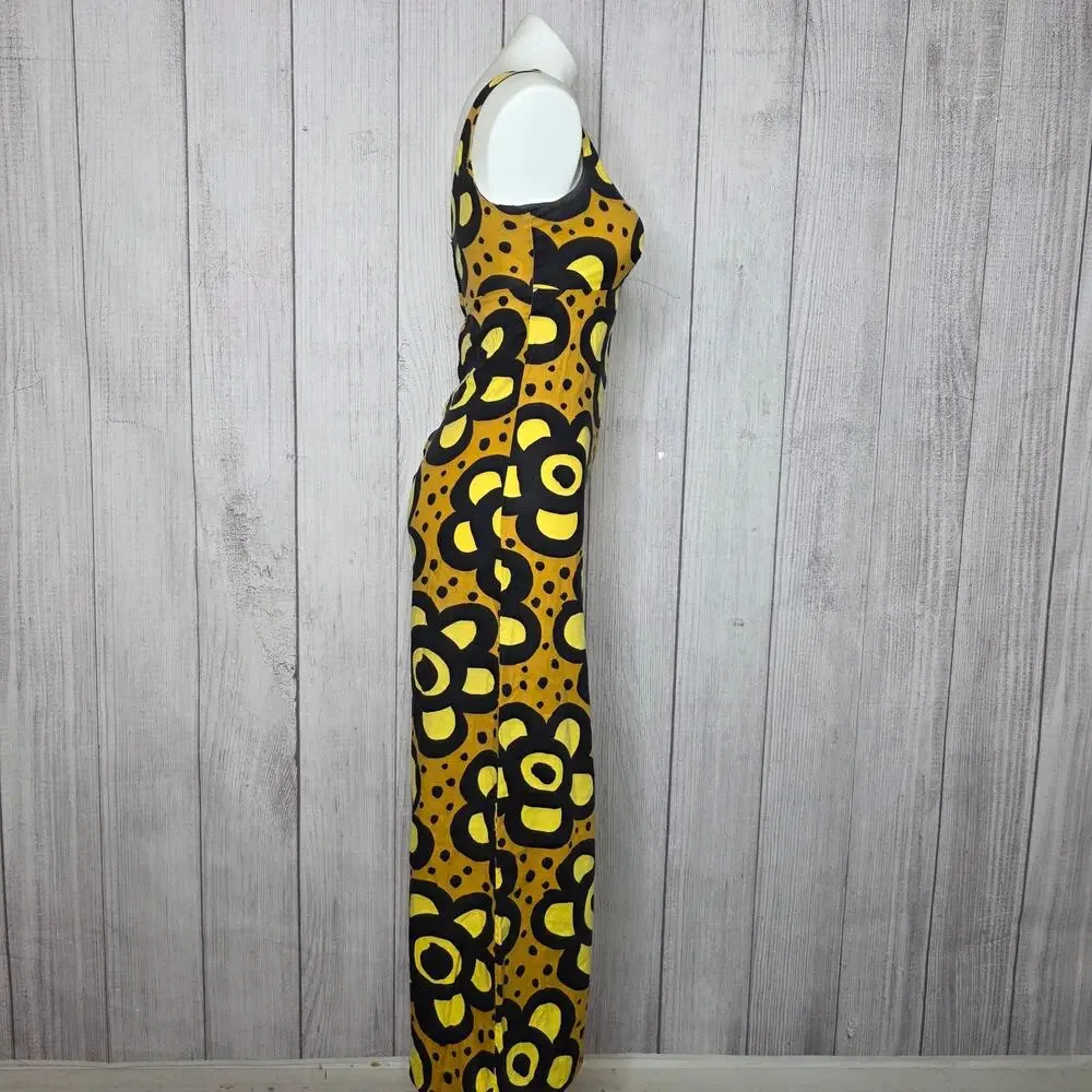 Vintage 60s Miss Elaine Mod Floral Wide Leg Jumpsuit ILGWU USA, sz Small - Picture 3 of 8